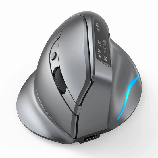 ZELOTES F-26C Mouse Rechargeable display dual-mode wireless mouse with silent 2.4GHz BT gray mouse - My Hashtag Shop