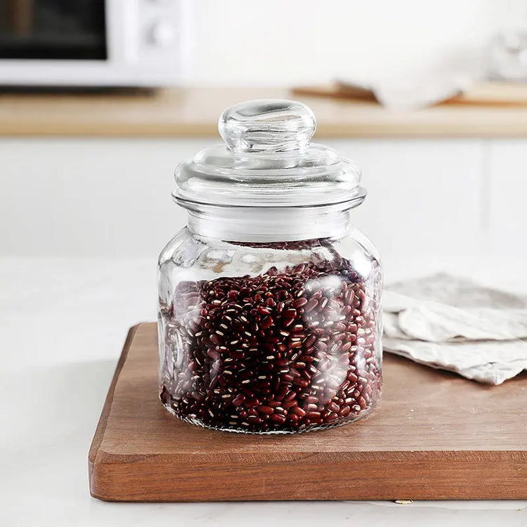 Stained Glass Sealed Jar Love Glass Bottle Household Transparent With Lid - HASHTAG