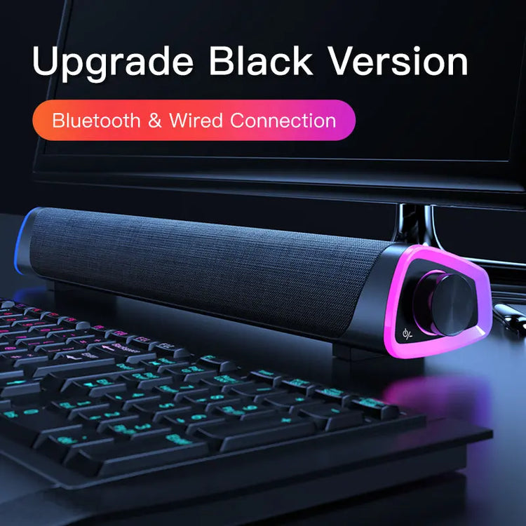 Compatible with Apple, 4D Computer Speaker Bar Stereo Sound subwoofer Bluetooth Speaker For Macbook Laptop Notebook PC Music Player Wired Loudspeaker HASHTAG BAR TABACCHI