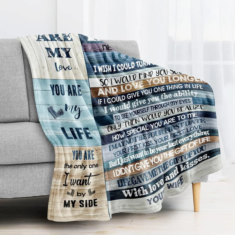 Gifts for Husband, Husband Gifts Blanket from Wife, Anniversary Romantic Gifts for Him, Birthday Gifts for Husband Blanket 60"X50", Husband Gifts for Christmas Valentine Father&