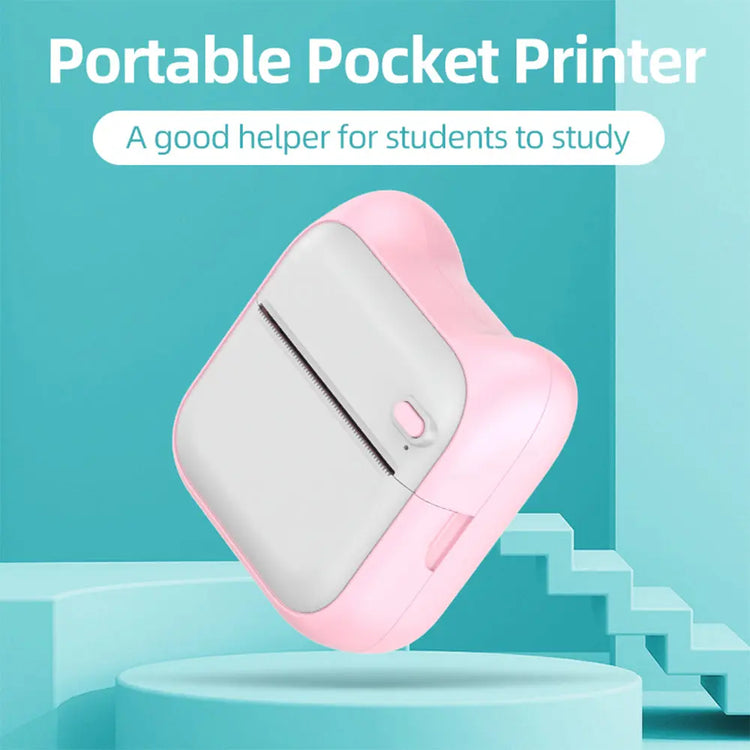 Mini Pocket Printer For Students Portable Home Small Label Photo Bluetooth Thermal Printer HASHTAG