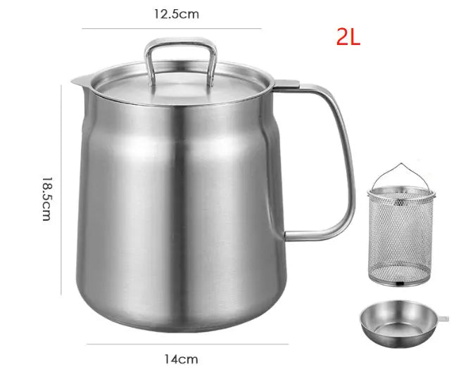 Deep Fryer Stainless Steel Versatile Oil Filter Vessel Large Capacity - HASHTAG
