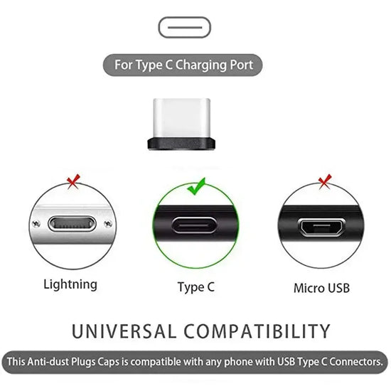 4Pcs USB C Dust Plug With Cleaning Brush Anti Dust USB-C Plug Cover Charging Port Cover Caps For iPhone15 16 Samsung Smart Phone
