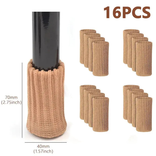 16Pz Chair Legs Socks Knitted Furniture Feet Floor Protectors Anti-slip Pads Silent Thicken Table Chair Leg Socks Covers
