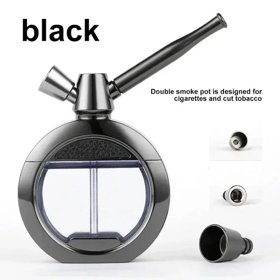 CRUSHER Dry Herb Grass Tobacco Pipes Kit Zinc Alloy Hookah Set Men and Women Use Double Filter Water Smoking Pipe Accessories - HASHTAG