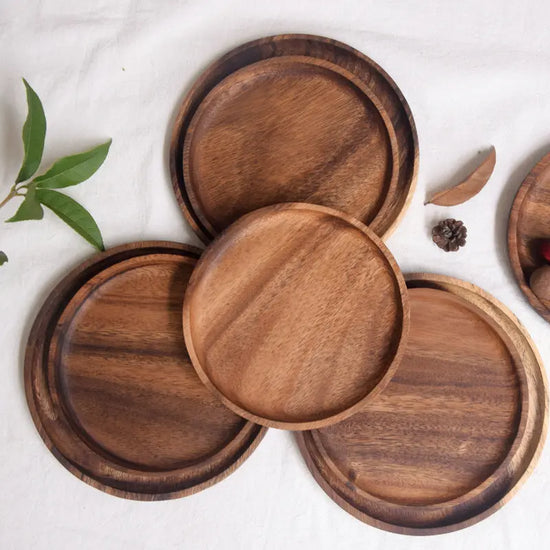 Round wooden plate - HASHTAG