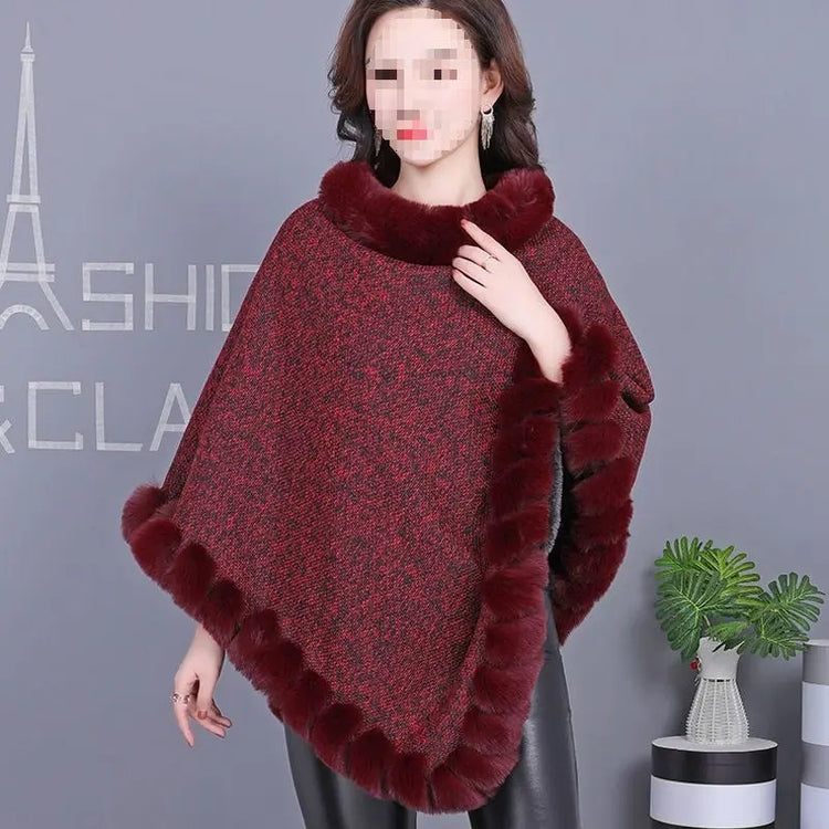 Leopard-print Thickened Velvet Oversized Cloak HASHTAG