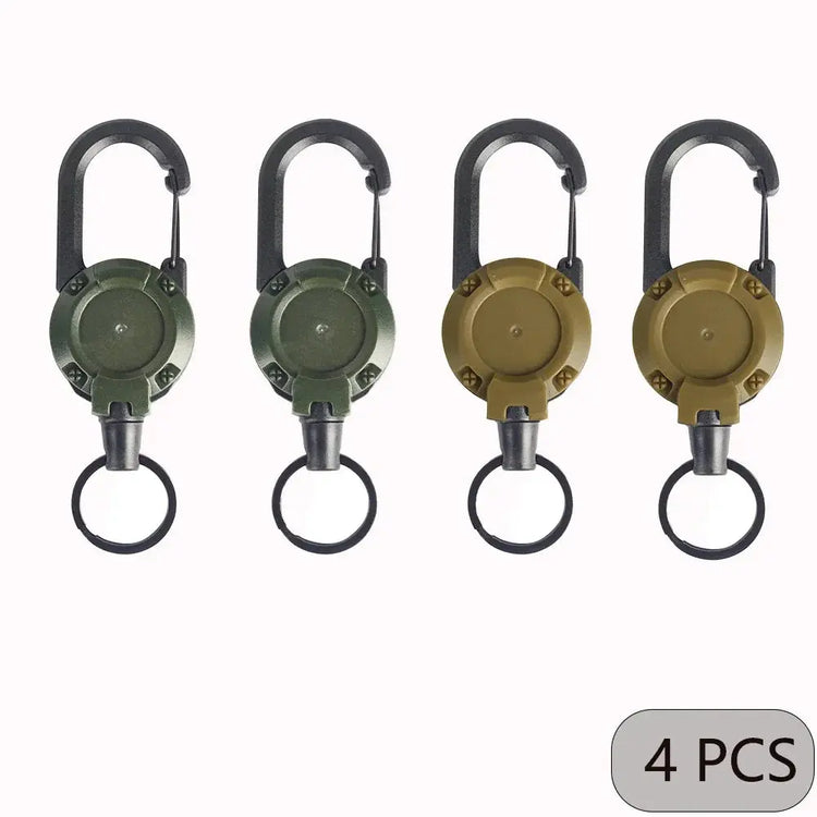 1/2/4pcs Extendable Retractable Holders Keychain Badge Reels Heavy Duty Clip With Carabiner Key Chain For Men Outdoor Bags - My Hashtag Shop