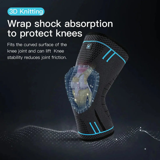 1 Pcs Compression Knee Support Sleeve Elastic Breathable Knee Pads Brace Springs Gym Sports Protector Basketball Volleyball Run - My Hashtag Shop