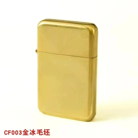 Exquisite Brass Kerosine Lighter Slim Windproof Vintage Grinding Wheel Ignition Lighter Cigarette Accessories Men&