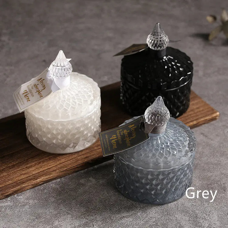 Creative aromatherapy soy wax glass candle with button top lid. Liebe - Making Life Easier