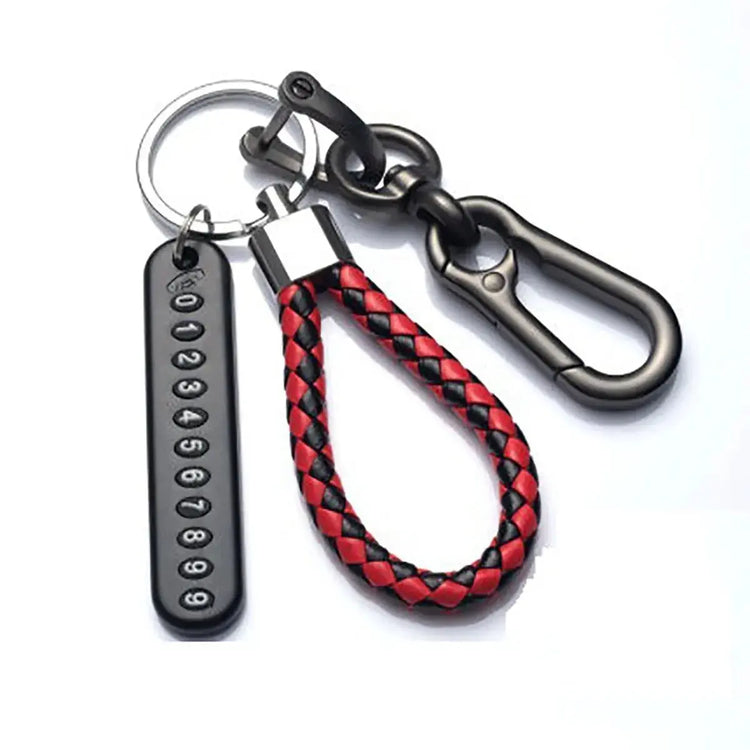 Ingemark Trendy DIY Mobile Phone Number Plate Pendant Keychain Men Punk Woven Leather Rope Anti-lost Car Key Chain Accessories - My Hashtag Shop