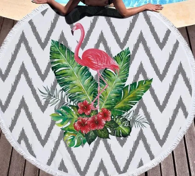 Beach towel flamingo round Liebe - Making Life Easier