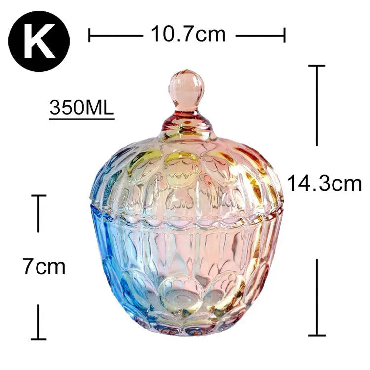 Luxury European style storage jar, colorful glass (Ideal for Candle Making) - HASHTAG