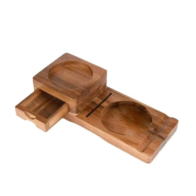 Wooden Cigar Ashtray with Tobacco Cigar Drawer & Whiskey Cup Holder Tray Heavy-Duty Desktop Decorative Smoking Accessories Gifts - HASHTAG