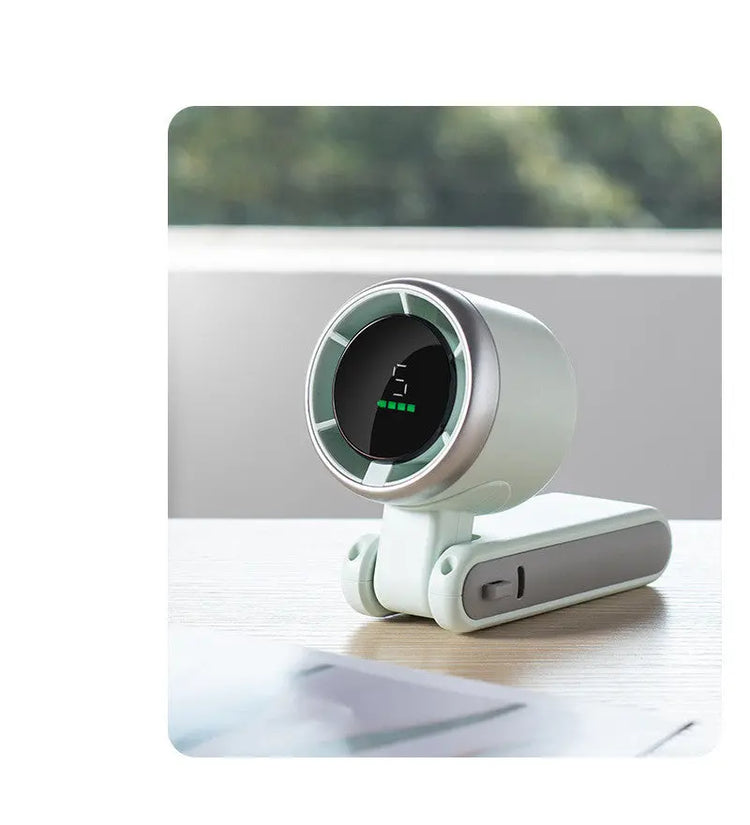 Hanging Neck Outdoor 180 Degree Folding Desktop Mini Fan Hand-held Folding High-speed Powerful Turbo Fan - HASHTAG