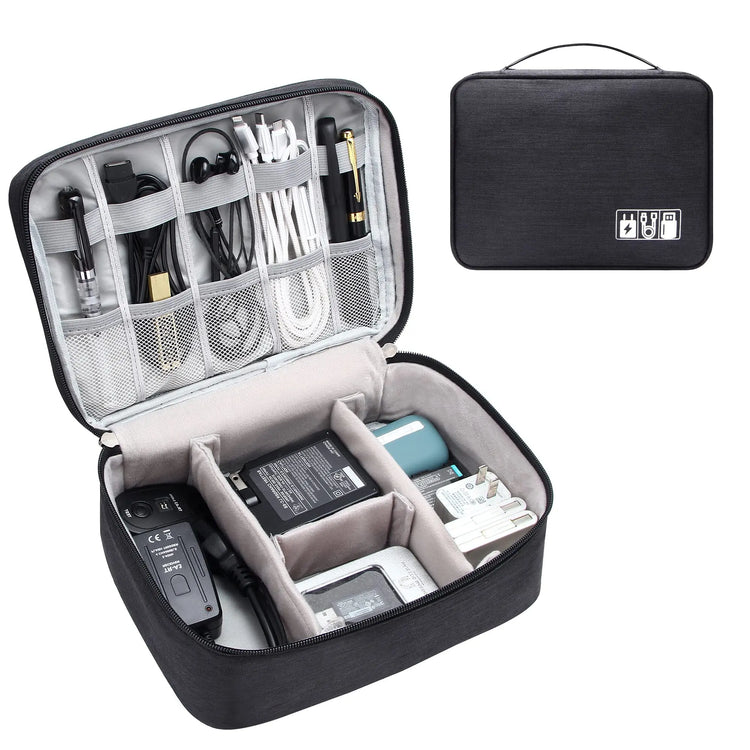 Electronics Organizer Travel Cable Organizer Bag Waterproof Portable Digital Storage Bag Electronic Accessories Case Cable Charger Organizer Case HASHTAG