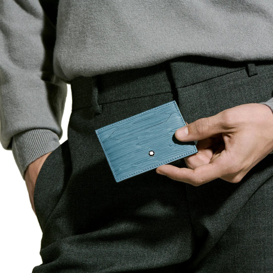 Montblanc porta carte 5 scomparti 4810 Blu Fumé 199349 Capodagli 1937