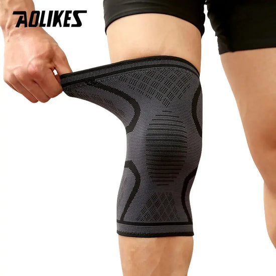 AOLIKES 1 pz Fitness Running ciclismo supporto per ginocchiere bretelle Nylon elastico Sport compressione ginocchiera manica per basket - My Hashtag Shop
