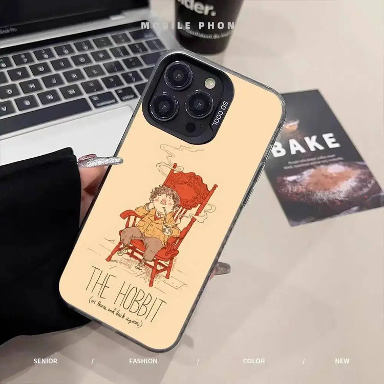 La custodia per telefono H-Hobbit Cool per IPhone 16 15 14 13 12 11 Pro Max Plus Cover posteriore antiurto color argento - My Hashtag Shop