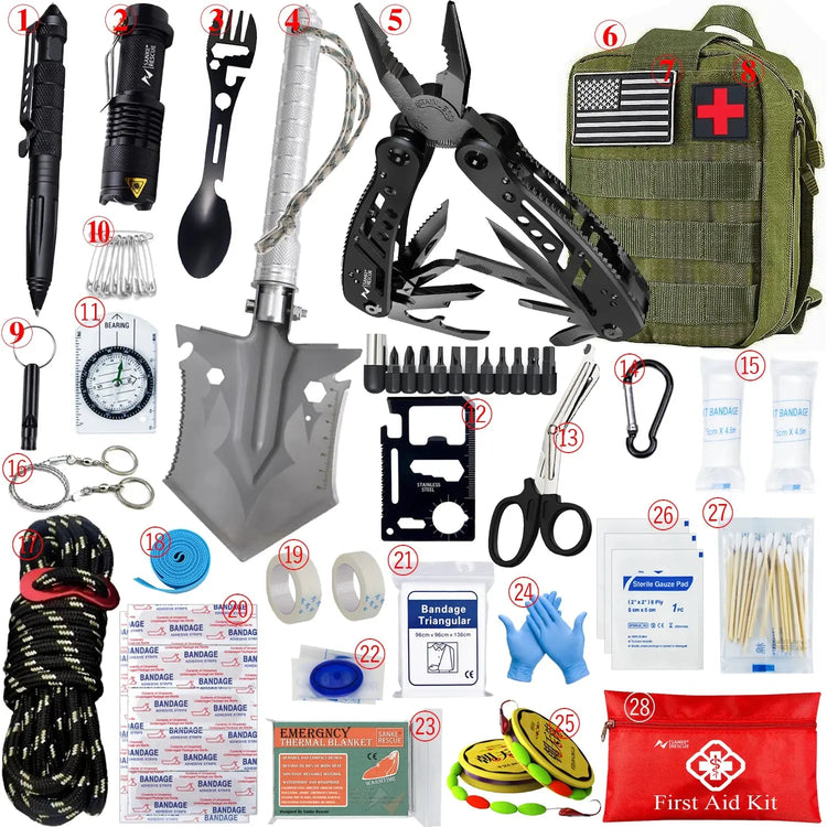 Kit di pronto soccorso di sopravvivenza per auto Set completo Molle Attrezzatura da esterno Kit di emergenza Borsa da trauma per escursionismo da campeggio Kit di pronto soccorso da esterno IFAK Edc - My Hashtag Shop