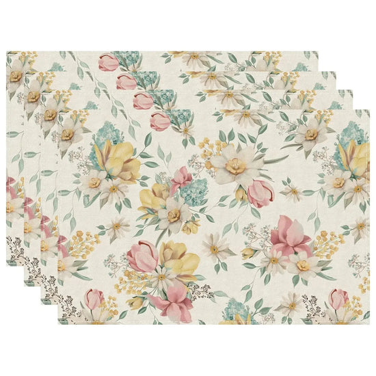 Place mats Table Mats 12 x 18 Inch Daisy Gypsophila Tulip - HASHTAG