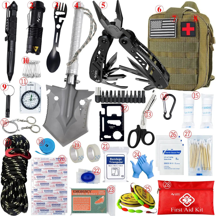 Kit di pronto soccorso di sopravvivenza per auto Set completo Molle Attrezzatura da esterno Kit di emergenza Borsa da trauma per escursionismo da campeggio Kit di pronto soccorso da esterno IFAK Edc - My Hashtag Shop