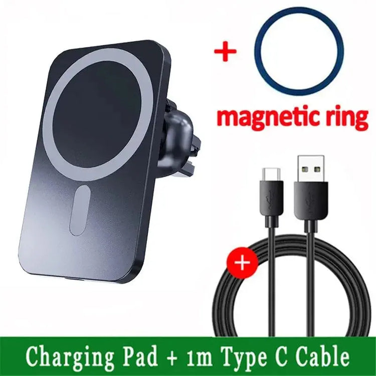 Caricatore wireless per auto magnetico da 30 W per iPhone 15 14 13 12 Pro Max Mini Macsafe Supporto per telefono per auto Supporto per supporto Stazione di ricarica rapida - My Hashtag Shop