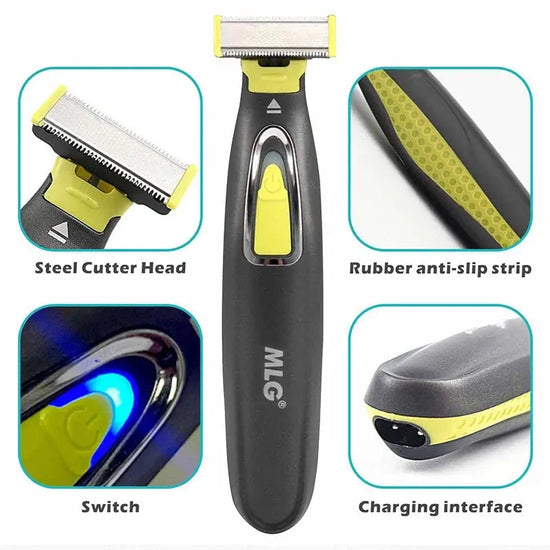 MLG Rasoio Elettrico Per Uomini e Donne Portatile Trimmer Per Tutto Il Corpo USB Lama A Forma di T Rasoio Per Barba Ascella Per Lavabile - My Hashtag Shop