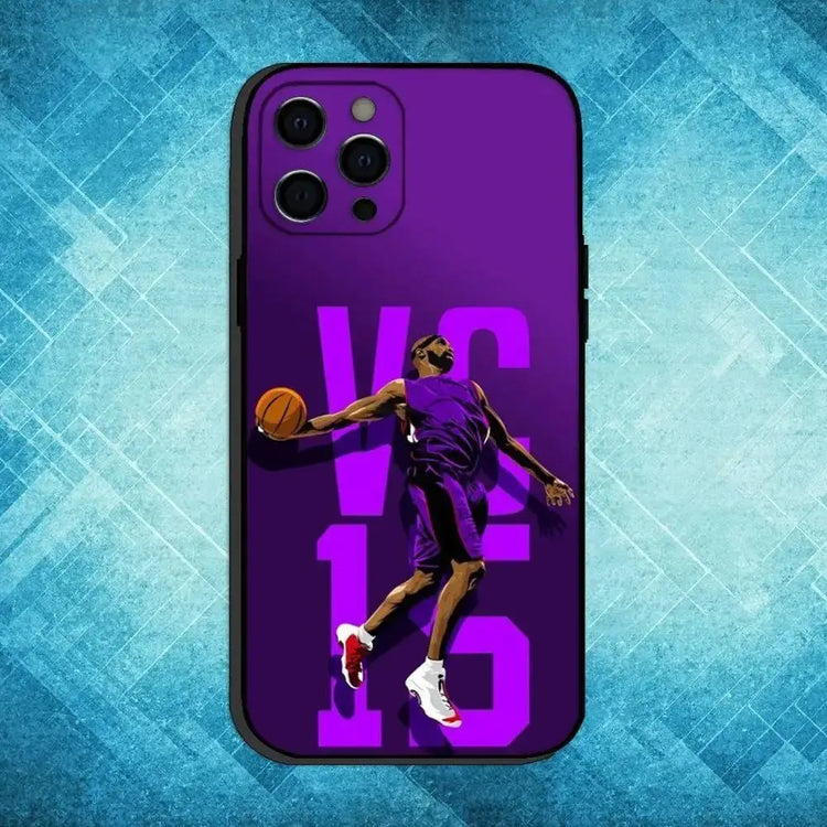 Custodia per telefono Basket V-Vince C-Carter 15 per iPhone17,16,15,14,13,12,11 Plus,Pro Max Cover morbida nera - My Hashtag Shop