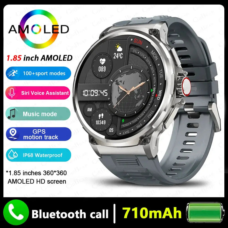Nuovo GPS Track Astuto Della Vigilanza Degli Uomini 1.85 Pollici HD AMOLED Schermo 710 Mah Batteria Sport Chiamata Bluetooth Smartwatch Per Android IOS - My Hashtag Shop
