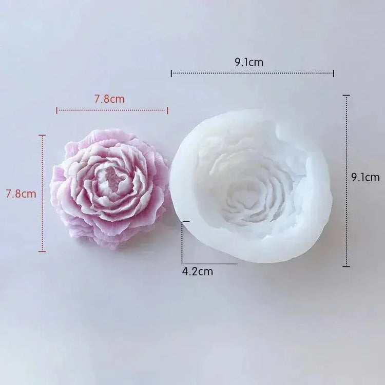 3D Peony Candle Silicone Mold. Liebe - Making Life Easier
