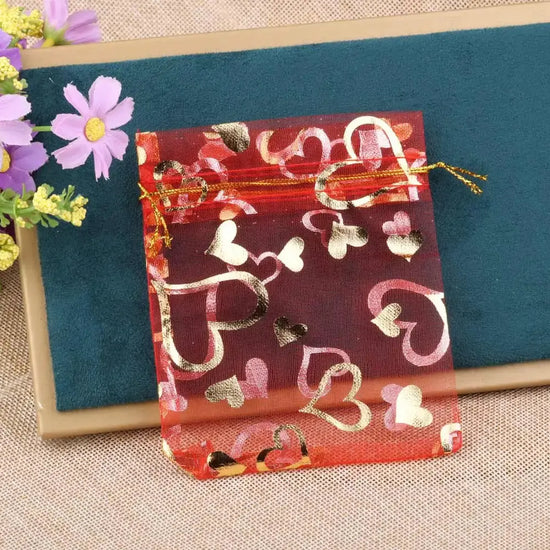 Love Heart Organza Pouches For Events 100 Pcs. Liebe - Making Life Easier