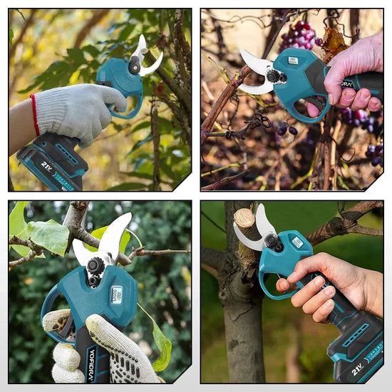 Forbici elettriche per potatura YOFIDRA 30mm senza spazzole, 2 velocità, senza fili, per potatura alberi, compatibili con batteria Makita 21V.