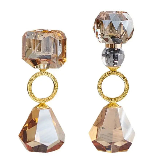 Crystal Candle Holder, Modern Champagne Color Liebe - Making Life Easier