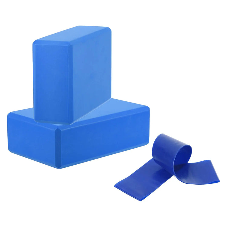 2 pezzi di blocchi di costruzione per yoga e 1 pezzo di fascia di resistenza set cubi mattoni per pilates tappetini di rinforzo attrezzature per esercizi a casa fitness - My Hashtag Shop