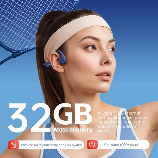 Cuffie a conduzione ossea IPX8 32GB Bluetooth 5.3 Cuffie wireless con microfono Nuoto impermeabile 2024 Nuovo - My Hashtag Shop