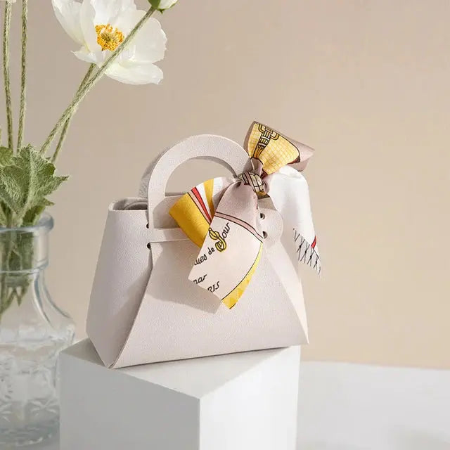 Leather Gift Bags Mini Handbag With Ribbon 5PCS - HASHTAG