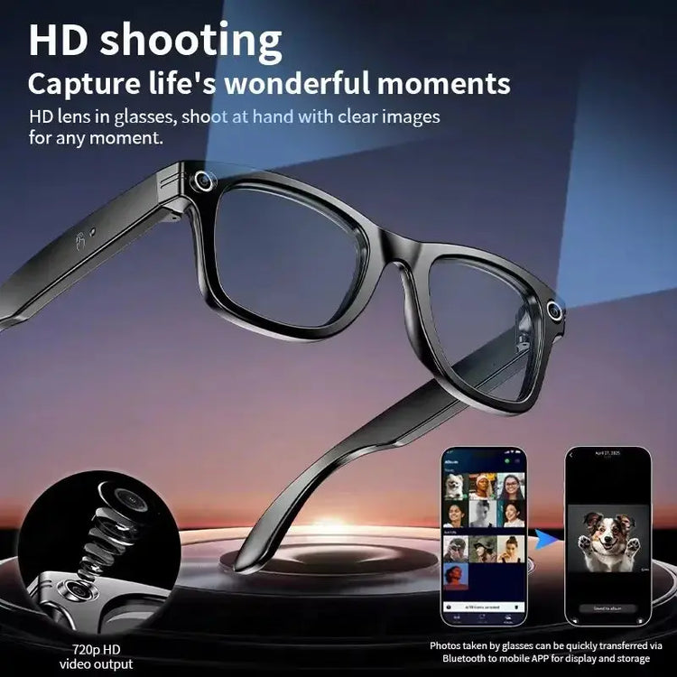 Occhiali intelligenti HD Fotocamera AI GPT Chiamata Bluetooth Batteria da 260 mAh Assistente vocale Tradisci identificare oggetti Occhiali intelligenti - My Hashtag Shop