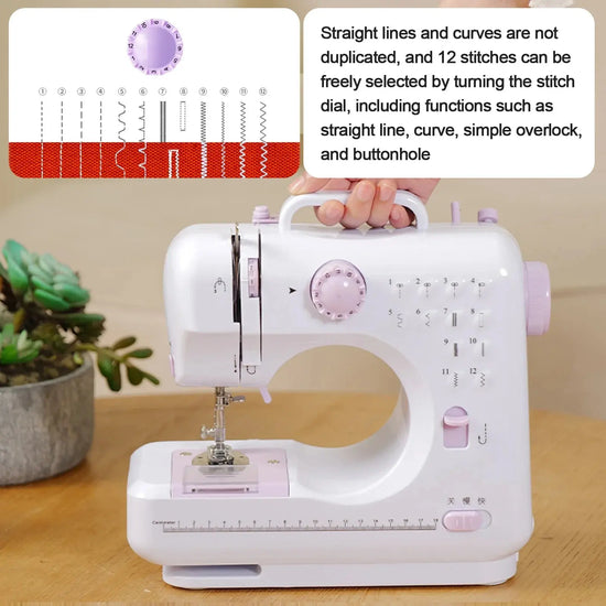 Electric Sewing Machine Mini Household Double Thread Sewing Machine. - HASHTAG