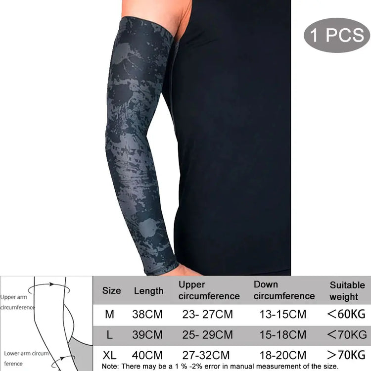 1 pezzo traspirante protezione UV ad asciugatura rapida maniche da braccio da corsa gomitiera da basket parabraccia fitness scaldamuscoli sportivi da ciclismo - My Hashtag Shop