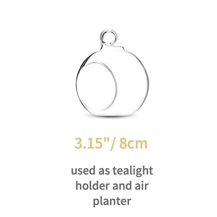 Tea Light Holder Crystal Glass Hanging Diameter 6cm/8cm Liebe - Making Life Easier