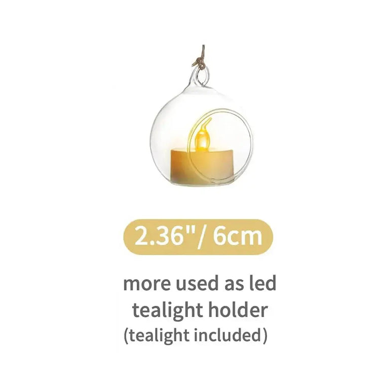 Tea Light Holder Crystal Glass Hanging Diameter 6cm/8cm Liebe - Making Life Easier