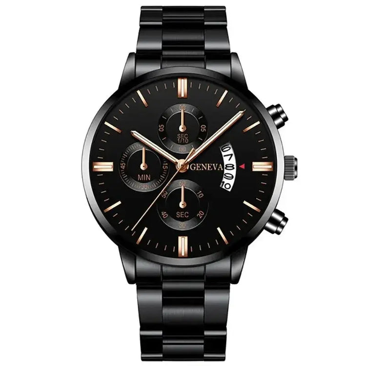 Orologio da uomo in acciaio inossidabile alla moda Orologio da polso al quarzo con calendario di lusso Orologi da uomo d&