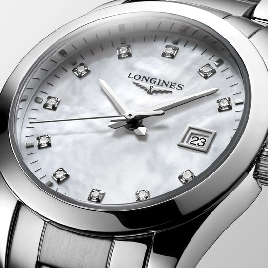 Longines orologio Conquest Classic 29mm madreperla diamanti quarzo acciaio L2.286.4.87.6 Capodagli 1937