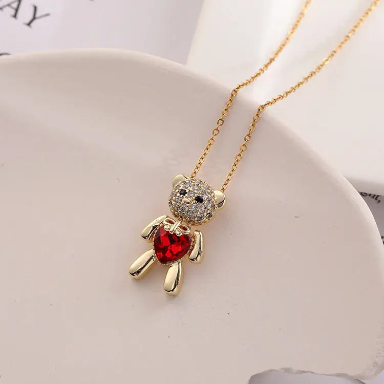 Love Heart Bear Pendant Necklace - HASHTAG