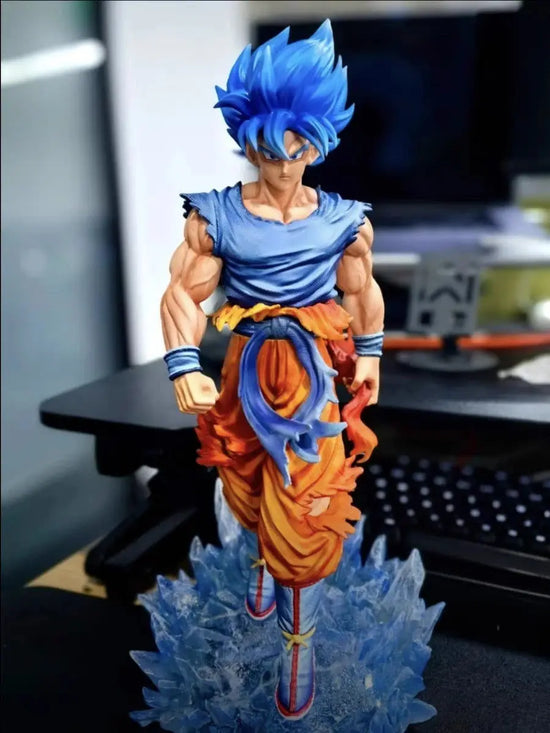 JT Statue Dragon Ball Z Son Goku Figure Goku Blue Jt Led Base Super Saiyan Action Figures Collection Model Luminous Toy Gift - HASHTAG