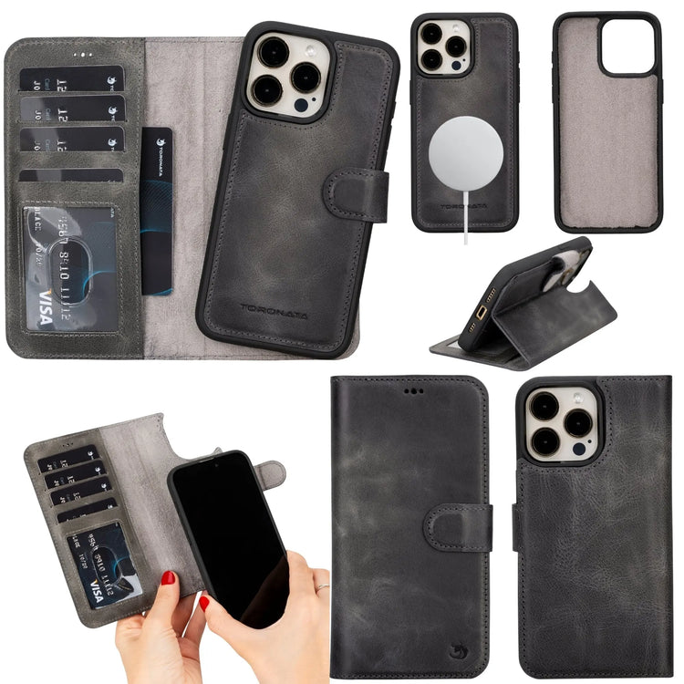 Casper Leather iPhone 15 Pro Max Wallet Case | Detachable MagSafe Compatible RFID Protection-8