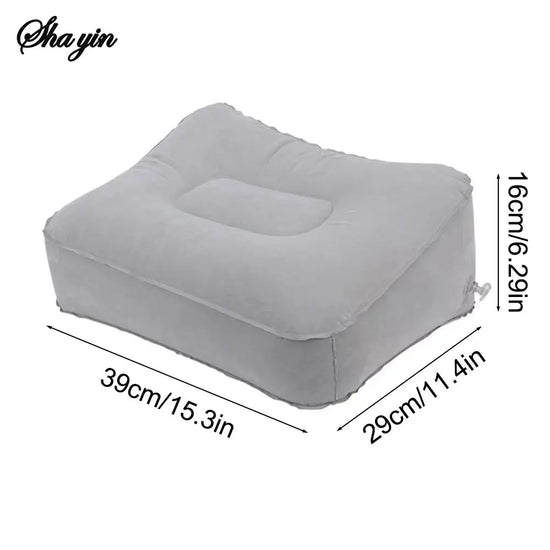 Inflatable Soft Footrest Pillow PVC Inflatable Foot Rest Pillow Cushion Air Travel Office Home Leg Up Relaxing Feet Almohada - HASHTAG