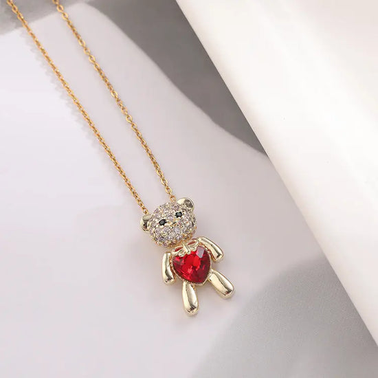 Love Heart Bear Pendant Necklace - HASHTAG